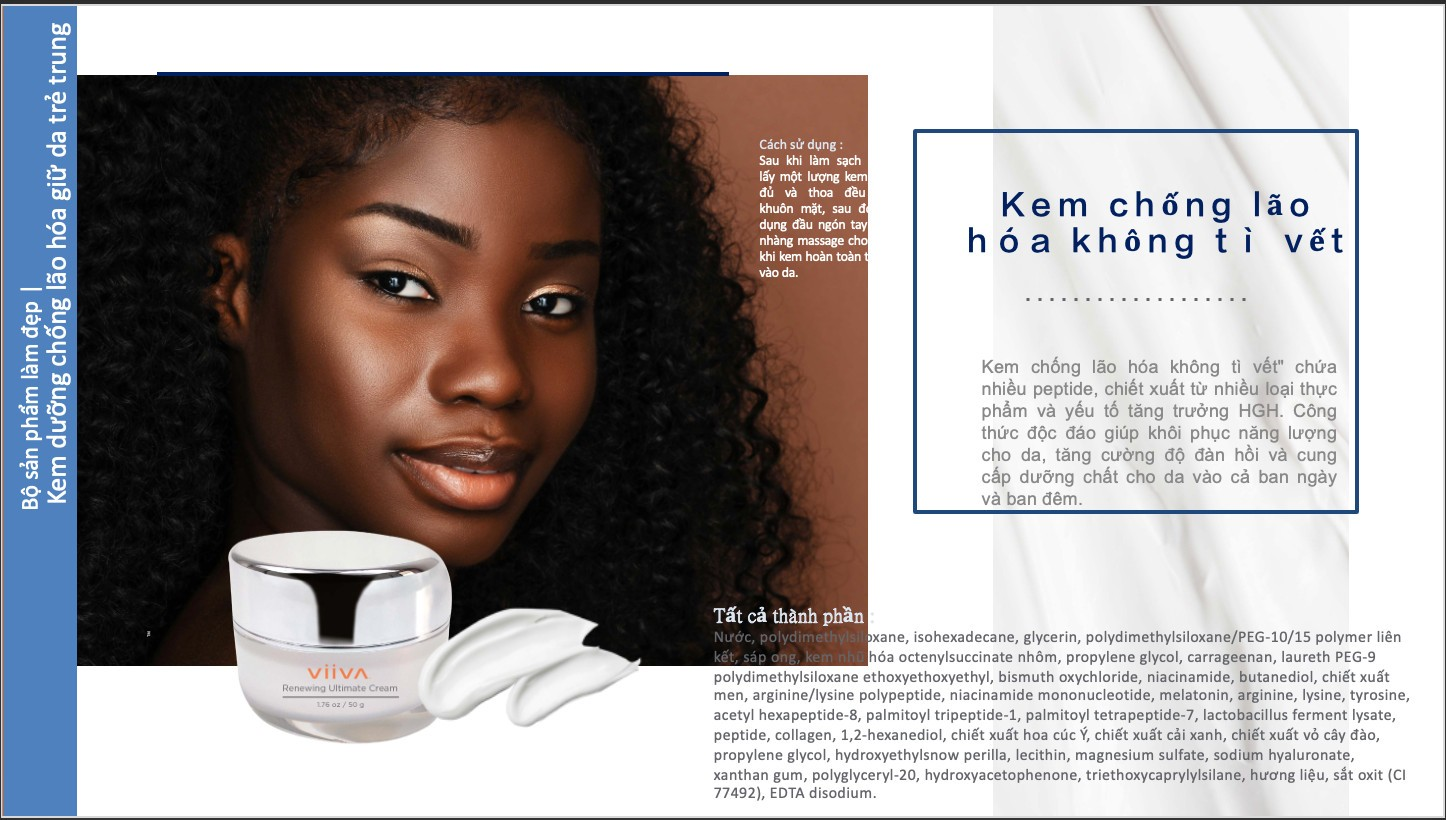 Kem dưỡng trắng da huỷ nám tái tạo tối ưu Viiva Mỹ